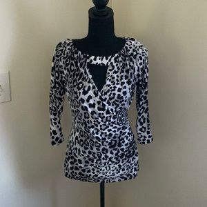 Leopard Print 3/4 Sleeve Blouse
